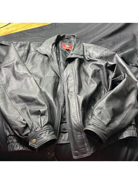 Marc Mattis MEN Black Leather Jacket Size L